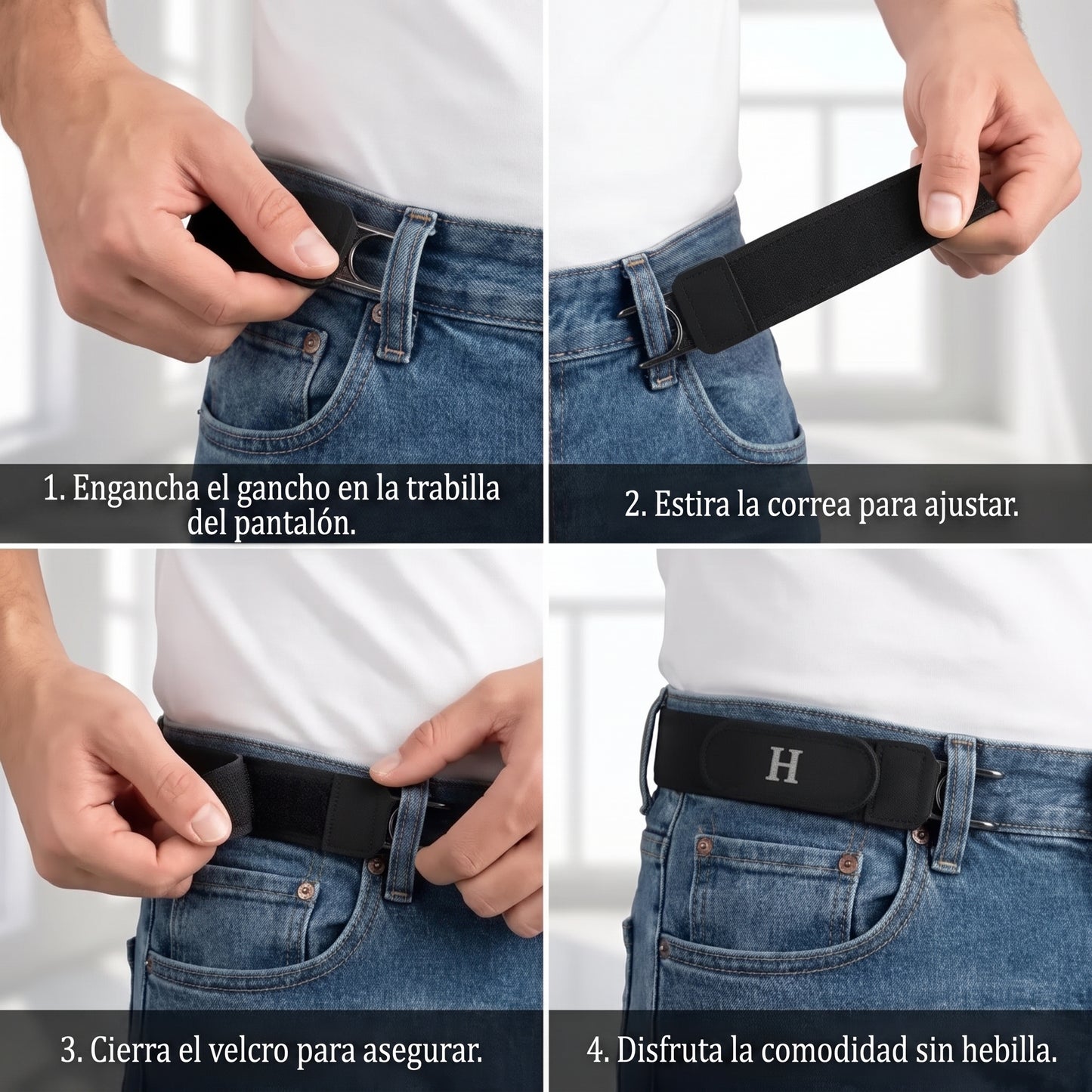 Cinturón elástico sin hebilla de ultra confort
